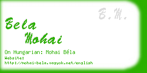 bela mohai business card